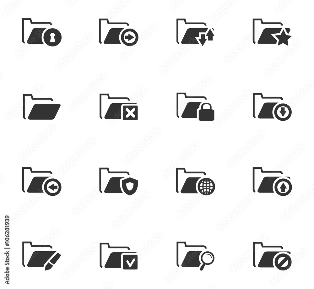 Folders icons set Folders icons set
