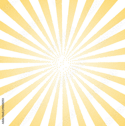 Sun Sunburst Pattern made of stipples
