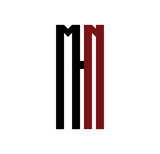 MN initial logo red and black
