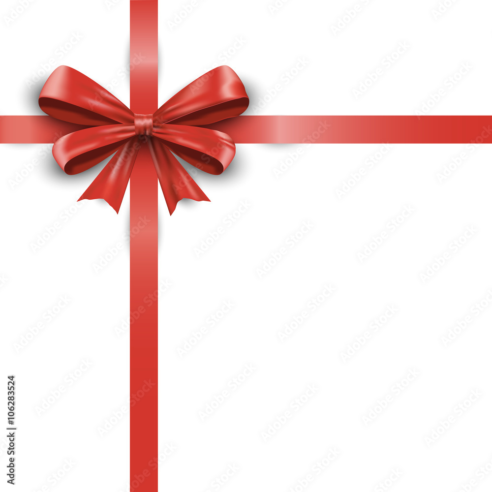 Red ribbon with bow isolated on white background. Red ribbon with bow isolated on white background.