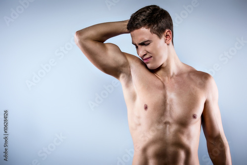 Young man with naked torso