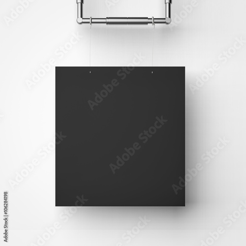 black blank frame hanging