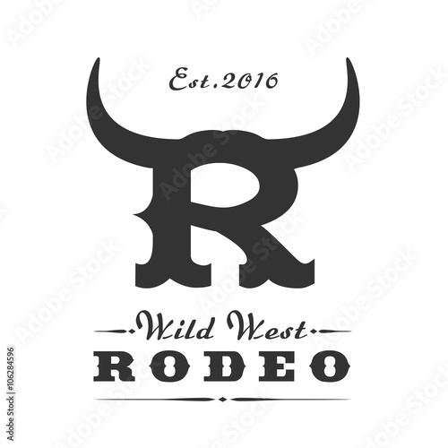 Rodeo sport vector logo template