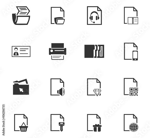 Documents icons set