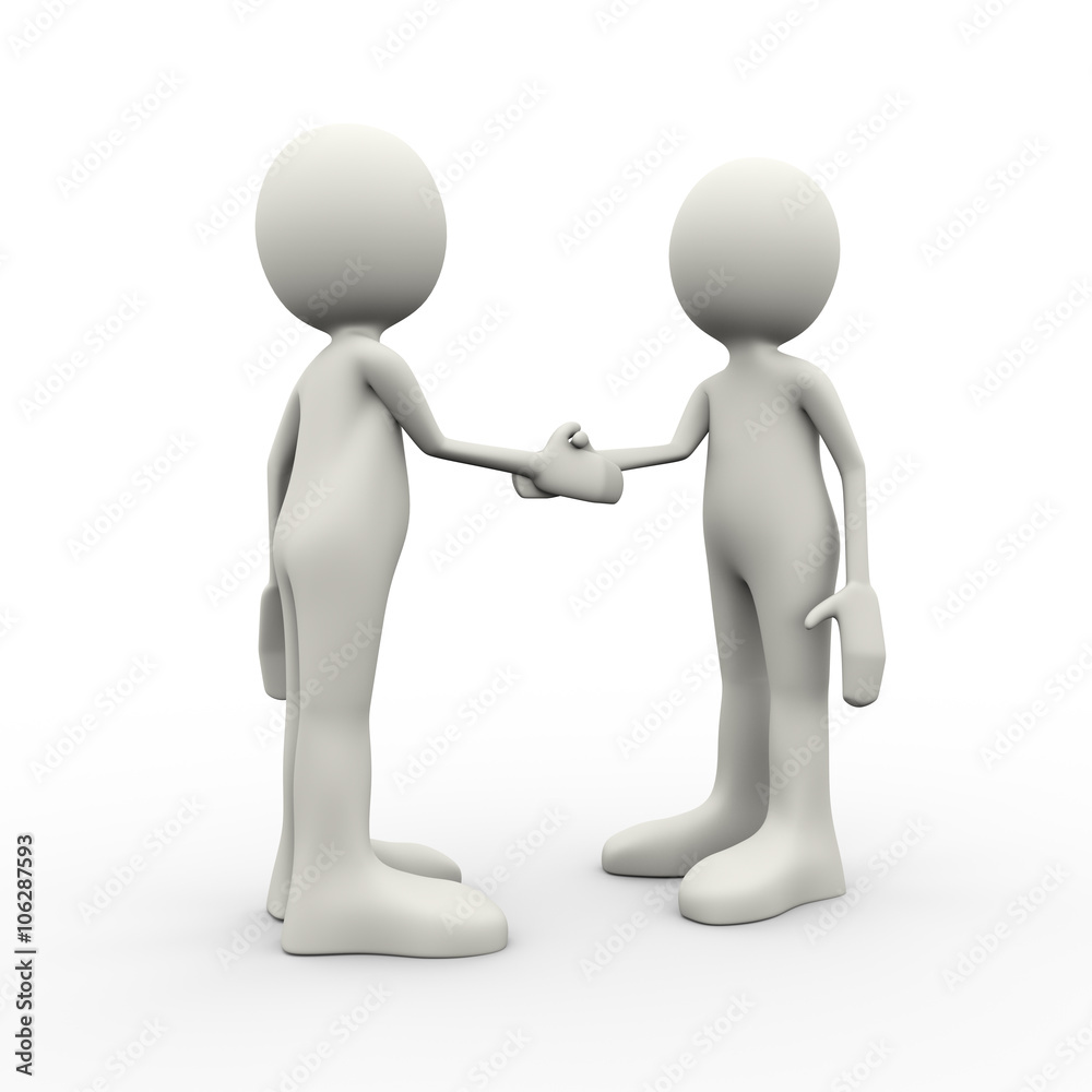 3d people handshake 3d people handshake