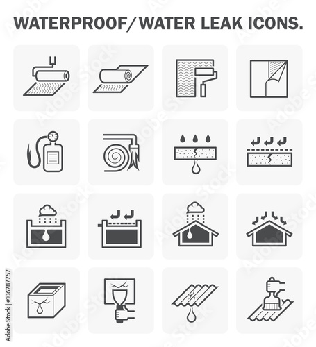 Waterproofing icon sets