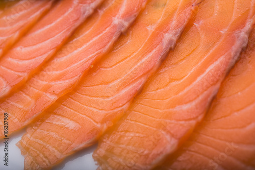 dinner with sliced salmon