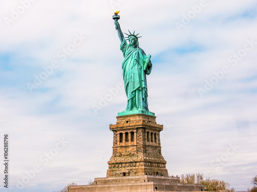 The famous Statue of Liberty monument symbol of New York City  United States.