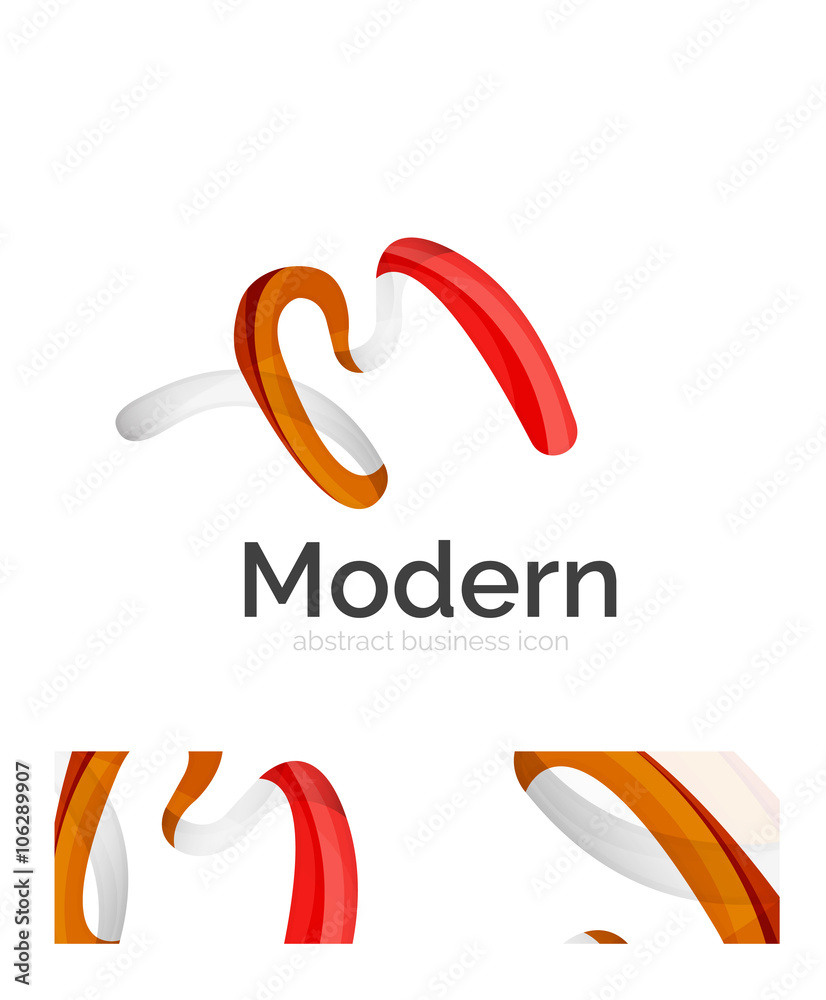 Abstract 3d swirl ribbon logo template with business card corporate identity design Abstract 3d swirl ribbon logo template with business card corporate identity design