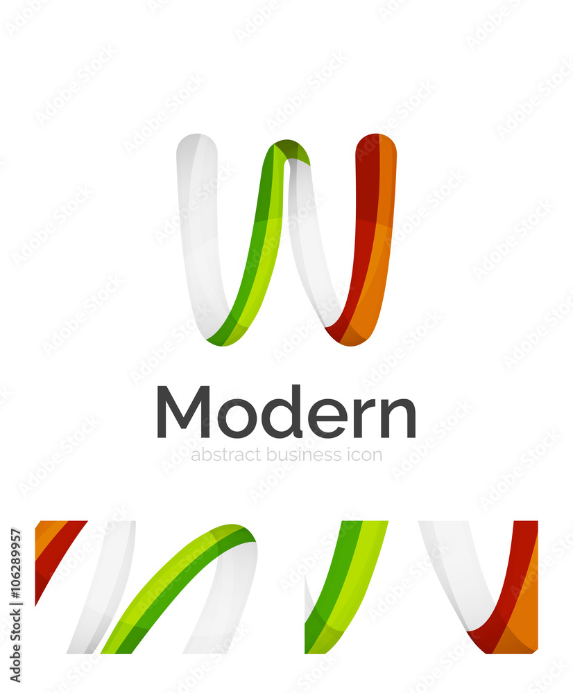 Abstract 3d swirl ribbon logo template with business card corporate identity design Abstract 3d swirl ribbon logo template with business card corporate identity design