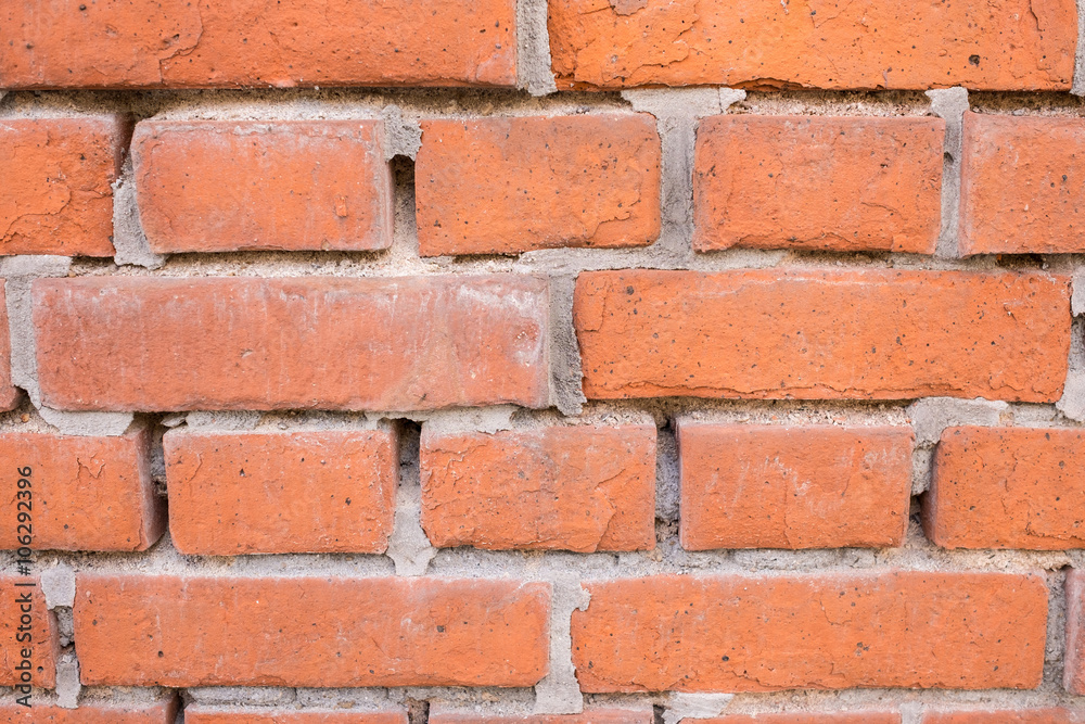 Mauer aus rotem Ziegelstein als Hintergrund Mauer aus rotem Ziegelstein als Hintergrund