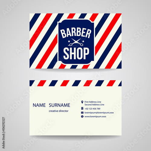 business card Template design for barber shop