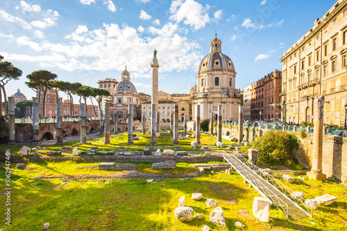 The Trajan's Forum in Rome, Italy. photo