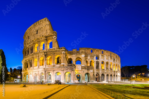 Photography Colosseum in a summer night in Rome, Italy