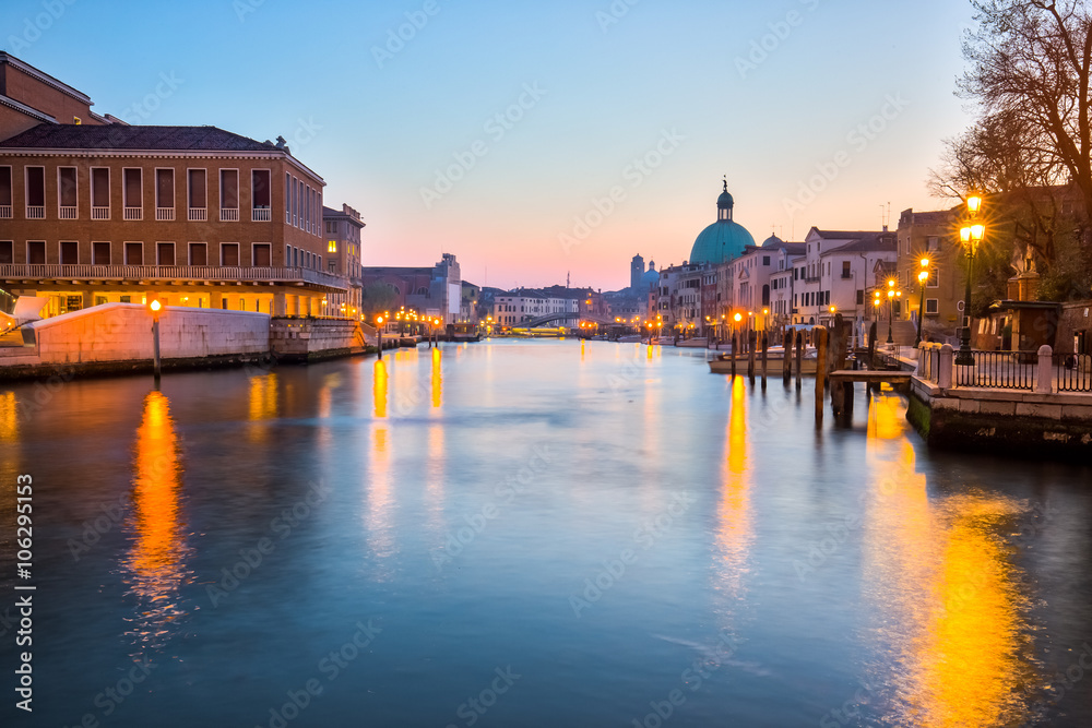 Night at Canal in Venice, Italy