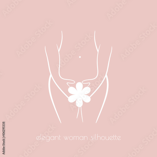 Elegant woman silhouette for intimate hygiene,