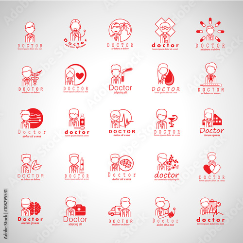 Doctor Icons Set - Vector Illustration