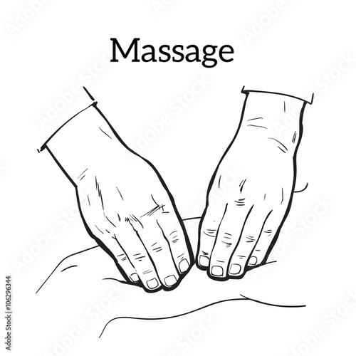 Hand massage, back massage, body massage. Types of massage. Set with image of massage. Hand massage. Massage therapy. Therapeutic manual massage. Relaxing therapy. Massage vector icons. Relaxation