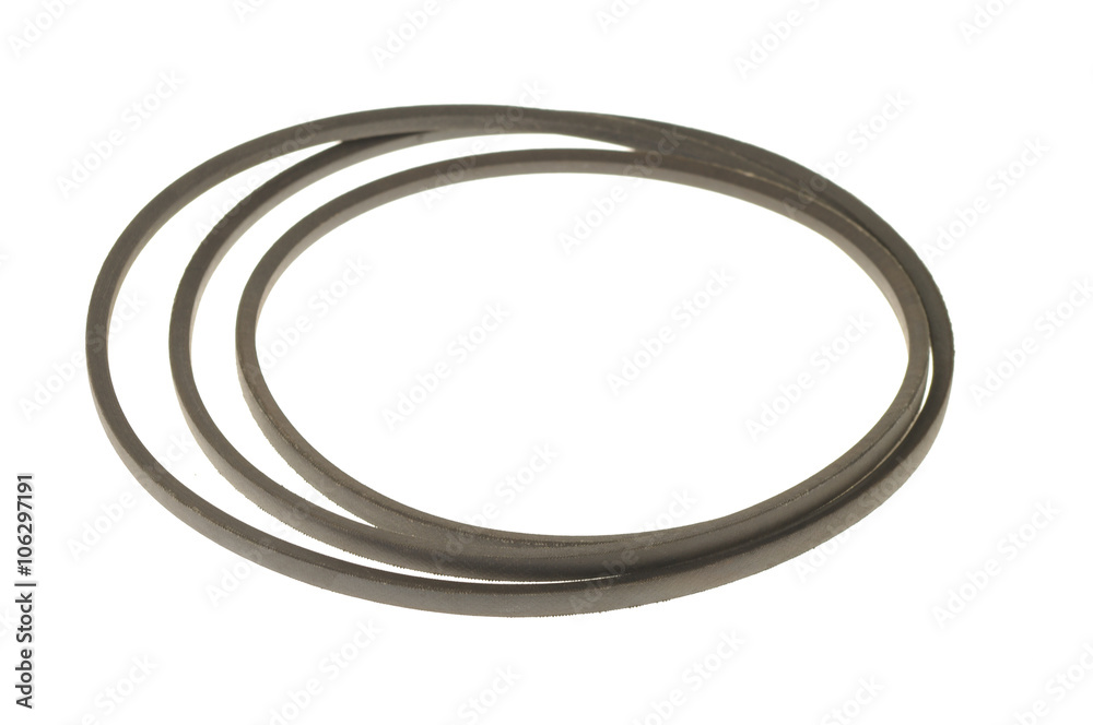 Black rubber gaskets isolated on white Black rubber gaskets isolated on white