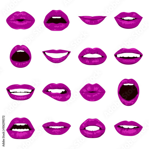 Vector lips set.