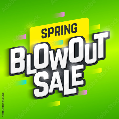 Spring Blowout Sale banner. Special offer, big sale, clearance. 