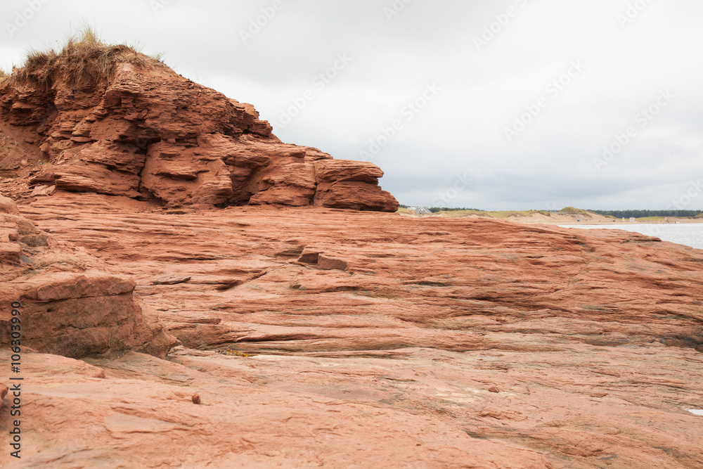 Cavendish Beach with famous red sand in PEI canada