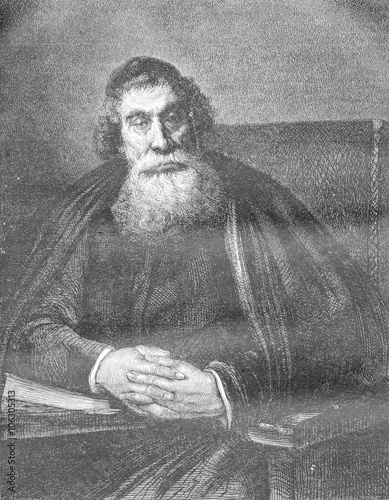 A Portrait by Rembrandt, at the Pitti Gallery, Florence, vintage photo
