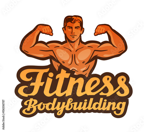 fitness vector logo. gym, sport or bodybuilding icon