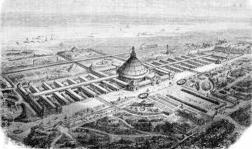 Photography General view of the World Exhibition in Vienna in 1873, vintage