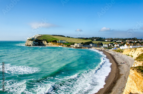 Fototapet Freshwater Bay and Tennyson Down on the Isle of Wight, UK