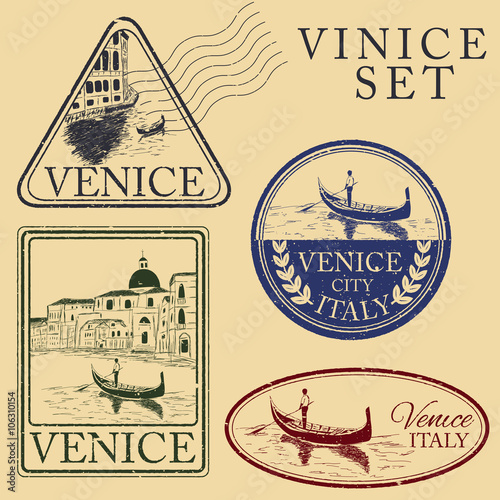 Streets in Venice.  Stamp set