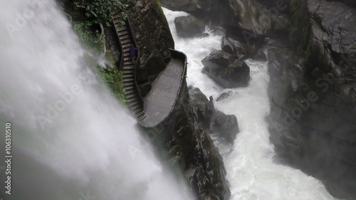 Experience the breathtaking Pailon del Diablo waterfall in Ecuador,a must see natural wonder,especially after heavy rains. photo