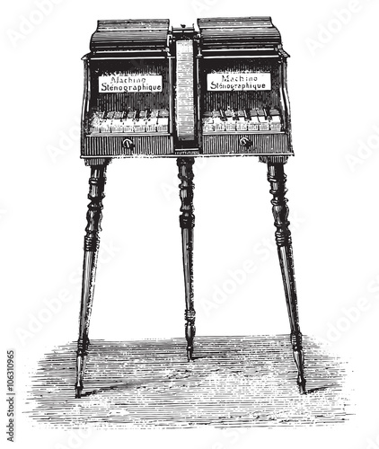 Michela Stenotype, vintage engraving.