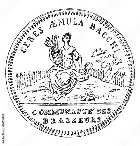 Token of the guild of brewers in the eighteenth century, vintage