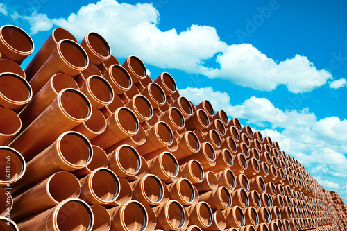 orange Industrial pipes pvc stock