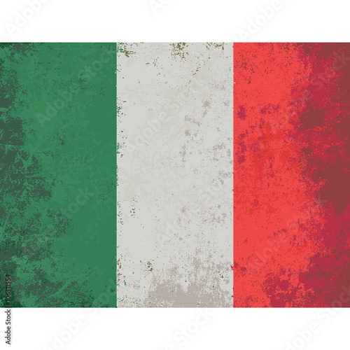 Grunge styled flag of Italy