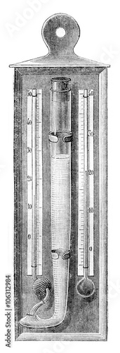 Psychrometer, vintage engraving. photo