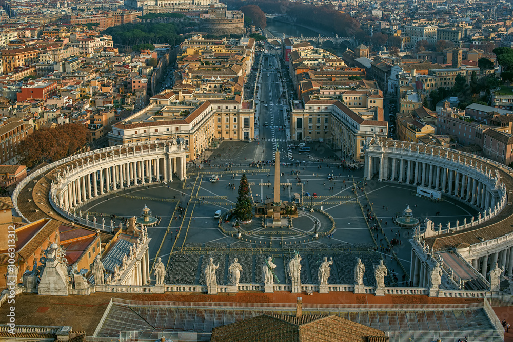 Vatican City and Rome, Italy. St. Peter's Square