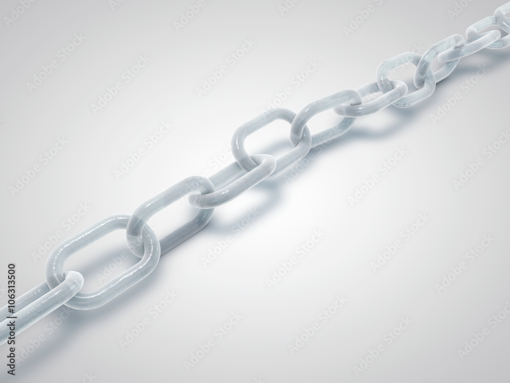 Frozen chain. Chain made from ice. Frozen chain. Chain made from ice.