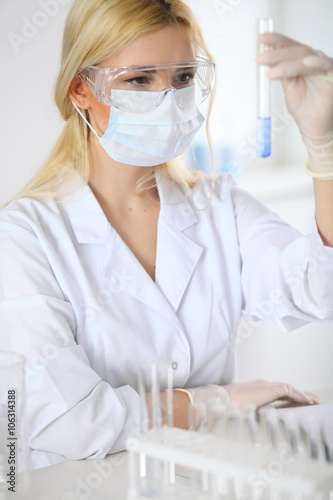 Female scientific researcher in laboratory