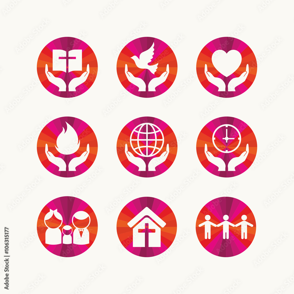Church logo. Christian symbols and icons.