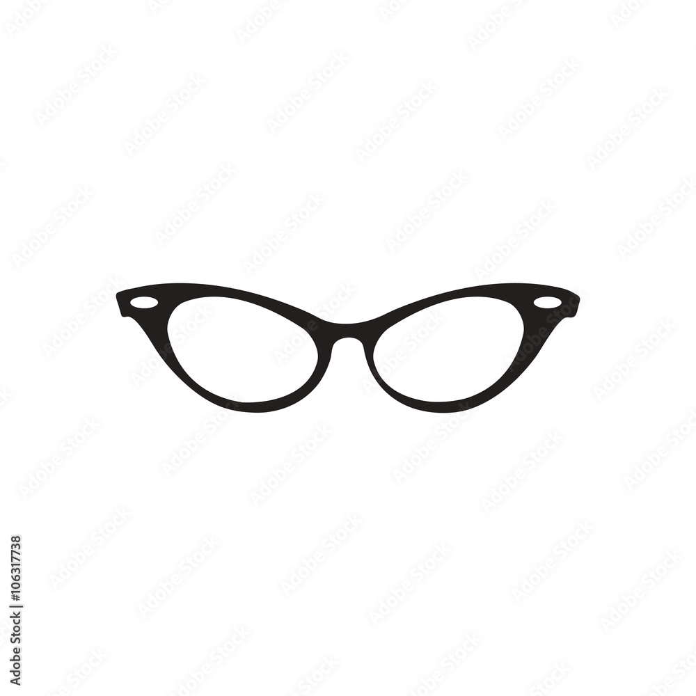 Flat icon in black and white eyeglasses Flat icon in black and white eyeglasses