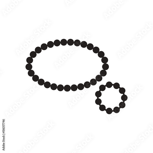Flat icon in black and white beads bracelet