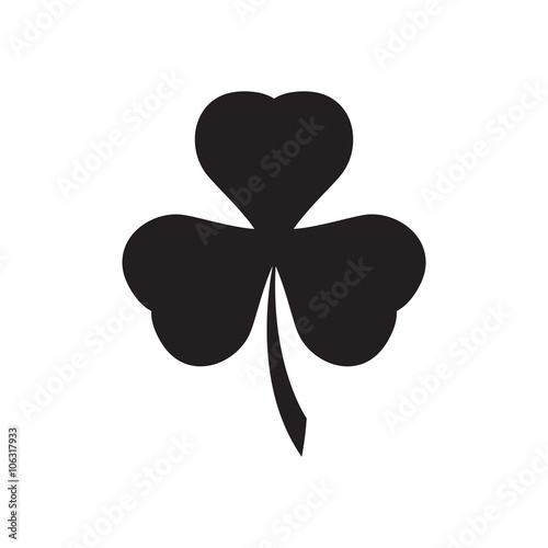 Flat icon in black and white clover
