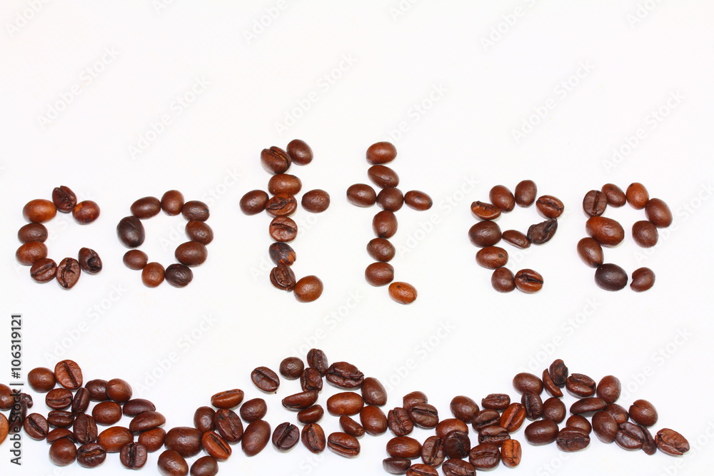 coffee beans in the form of the word coffee coffee beans in the form of the word coffee