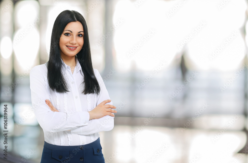 portrait of a young successful woman office worker portrait of a young successful woman office worker