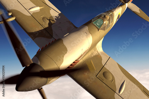 Fototapeta Supermarine Spitfire 3D rendering