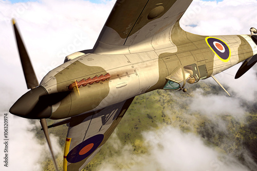 Fototapeta Supermarine Spitfire 3D rendering