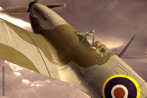 Fototapeta Supermarine Spitfire 3D rendering