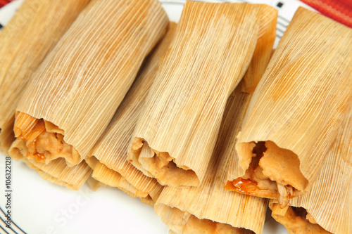 Chicken, cheese and pork tamales